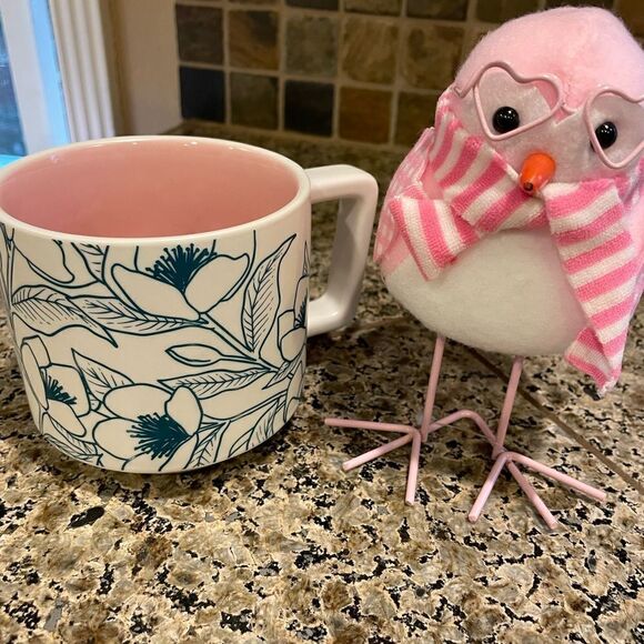 Starbucks Floral 2019 Mug and a Pink Target Bird - Picture 1 of 13